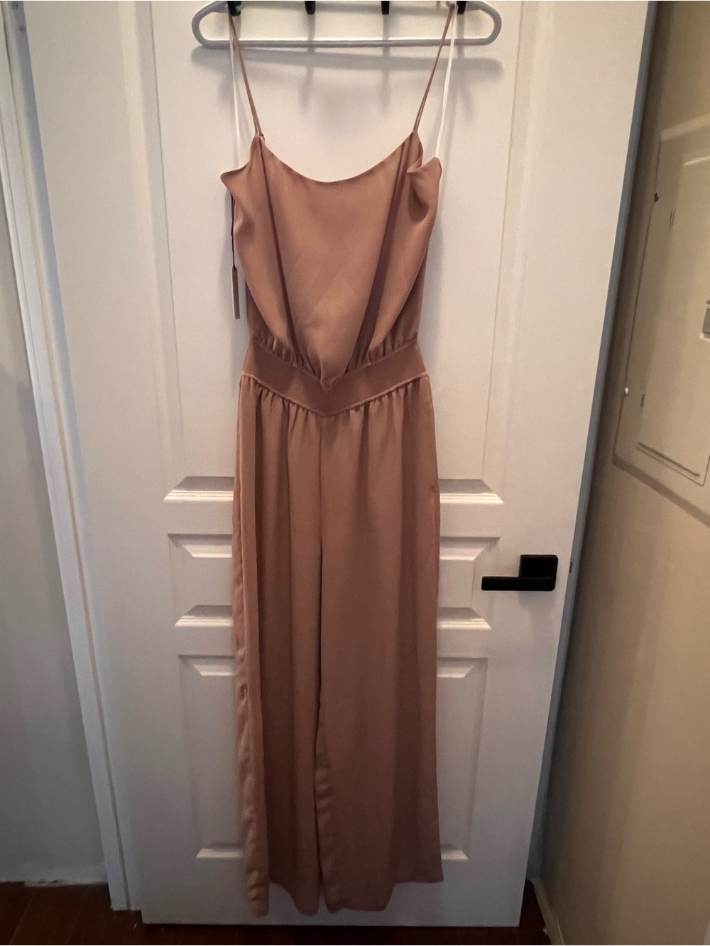 Babaton Spaghetti-Strap Wide-Leg Jumpsuit in Nude
